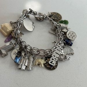 Vintage silver charm bracelet